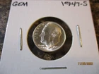 1947-S ROOSEVELT DIME GEM FROM ORIGINAL ROLL   BB