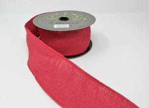 red burlap wired ribbon
