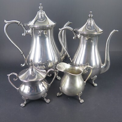 Vintage Quality Silverplate Tea Coffee Milk Creamer Set by Sheffield Silver Co