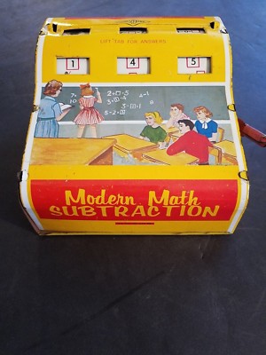 Old Sliding Math Machine Midcentury-1950-Modern-Math Subtraction-Wolverine-Educational-Machine ...