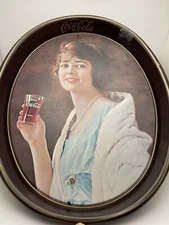 Coca Cola vintage metal serving tray  1923 Advertisement Reproduction 1973