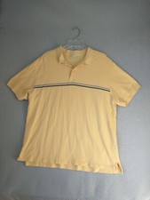 Old Navy Mens Shirt XXL Yellow Polo Short Sleeve Collared Striped Pullover