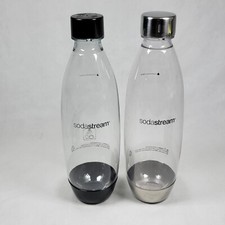 2- 1 Liter Bottles New Black Fuse Plastic Carbonating Soda Stream Bottles