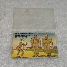 This Army Life Will Make Real Men Out Of You, 1952 Comic Military Humor Postcard