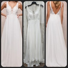 LULUS Forever Promised White Chiffon Embroidered Sequin Maxi Dress Size LARGE
