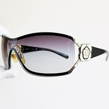 occhiali da sole CHANEL sunglasses vintage mask wrap black white camellia 4164
