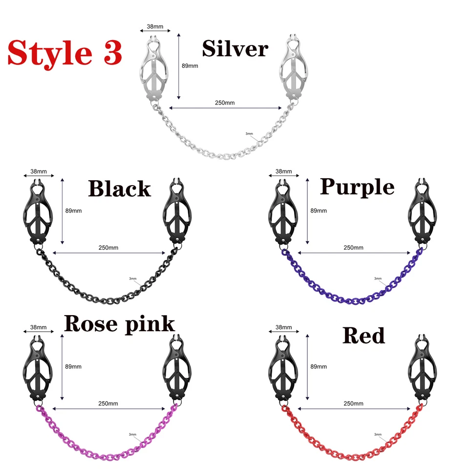 Adjustable Body Chain Clamps Stainless Steel Nipple Clamps Non-Piercing Jewelry - Image 4 of 4