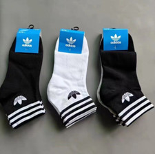 3 Pairs, Adidas Ankle Socks Classic Stripes Black White