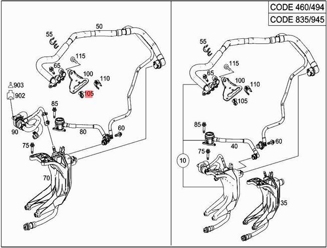Genuine Mercedes Line Holder 5pcs A209 CL203 R172 R231 0019958777 