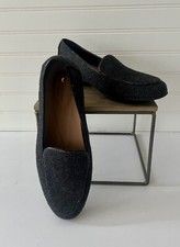 Clarks Unstructured Loafers Womens Size 7 Medium Gray Textile Block Heel