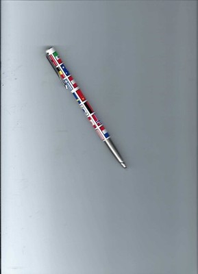 Parker Vector White RollingBall Pen W/U.S.A. & International Flags on Cap/Barrel