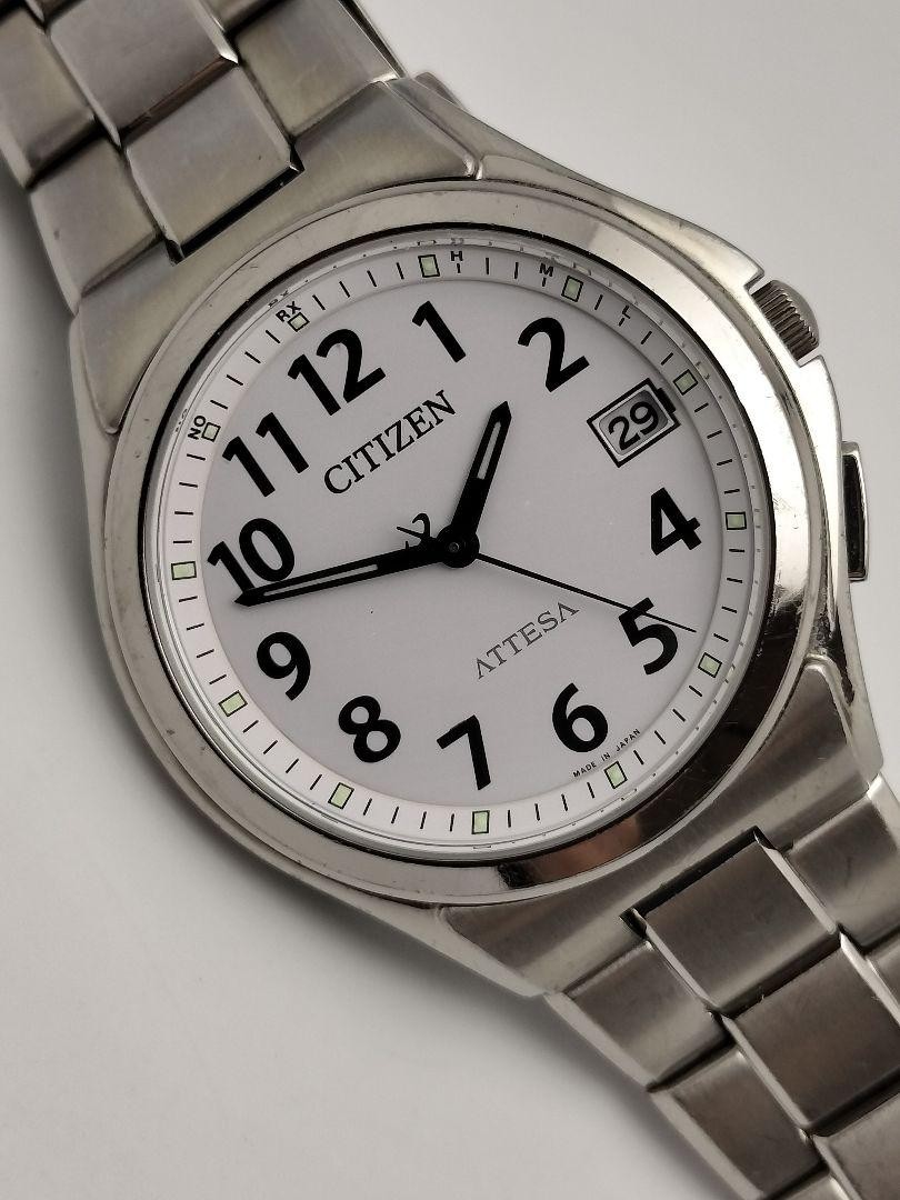 Citizen Attesa H110 Solar Radio Titanium Watch Arabic Numerals