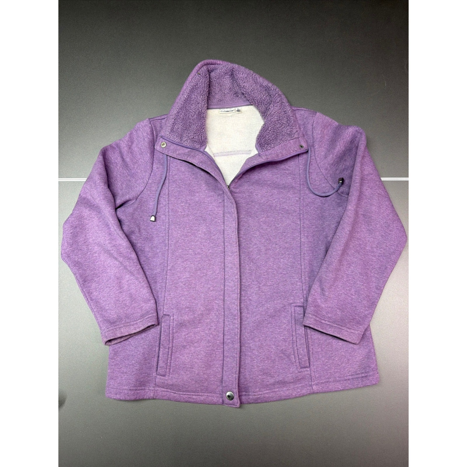 Croft & Barrow Women's Lavender Fleece Full-Zip Jacket Size XL