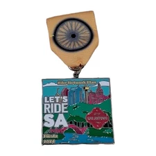 2024 CoSA Lets Ride SA Bike Network Plan Colorful Fiesta Medal San Antonio Pin