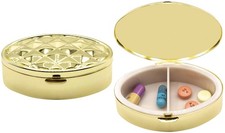 Set of 2 Oval-Shaped Compact Pill Box With 2 Compartments