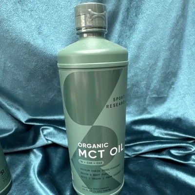 Sports Research Organic MCT Oil Keto Vegan Gluten-Free Non-GMO 32 fl oz