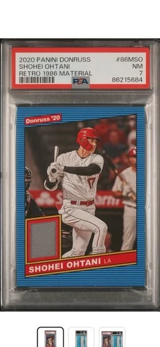 2020 Shohei Ohtani Donruss Retro 1986 Material PSA 7