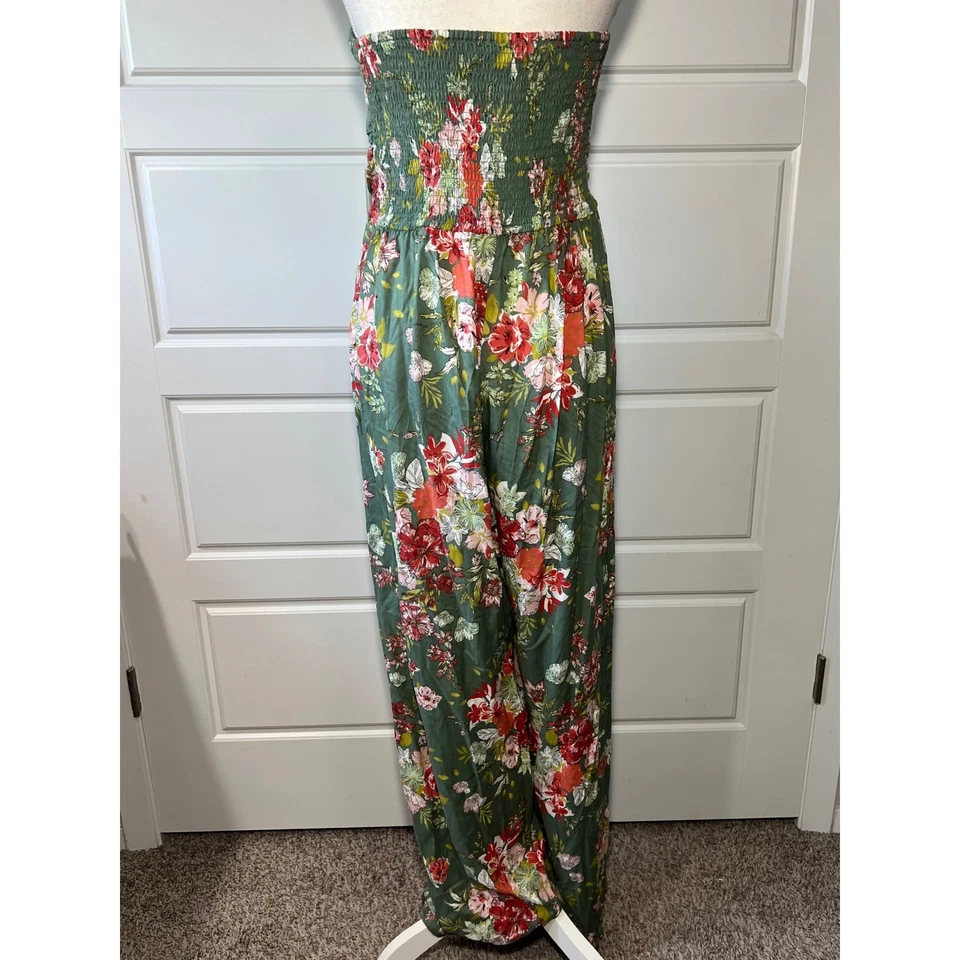 Mono sin tirantes floral de pierna ancha talla L de la colección BOG Foto 2 de 4