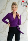 Wolford Liane · Cardigan Wrap Blouse Vest · Viscose Mix · Hyacinth Purple · XS