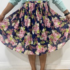 Bobeau Made In USA Skirt Women S M L (fits all) Floral High Low Pull On Lined