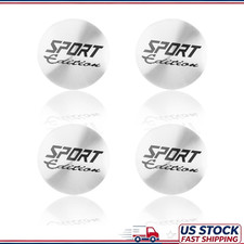 4pcs 56mm Sport Hub Center Cap Sticker Silver Waterproof Wheel Rim Cover Decal