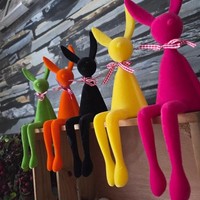 5 X Flock Hase Figur Kantenhocker 28 Cm Osterdeko Dekoration Osterdeko Osterhase