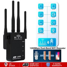1200Mbps 5GHz/2.4GHz Extender Repeater Wireless Amplifier Router Signal Booster