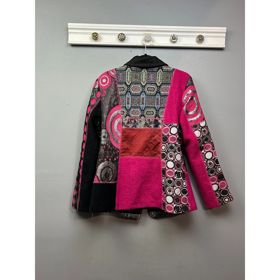 Chaqueta Mistror Image Patchwork - Mezcla de Lana, Colorido Arte de Usar, Para Mujer L Foto 2 de 4