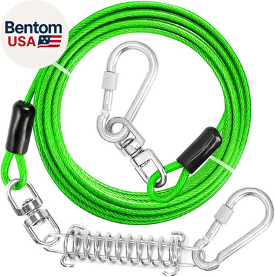 Dog Tie Out Cable, 10/15/20/30/40/50/70/100/150FT Runner Cable with Swivel Hook
