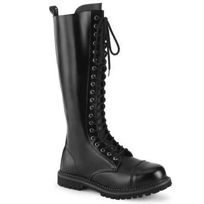Pleaser Demonia 20 Eyelet Unisex Steel Toe Knee Boots Adult Shoes Riot/20