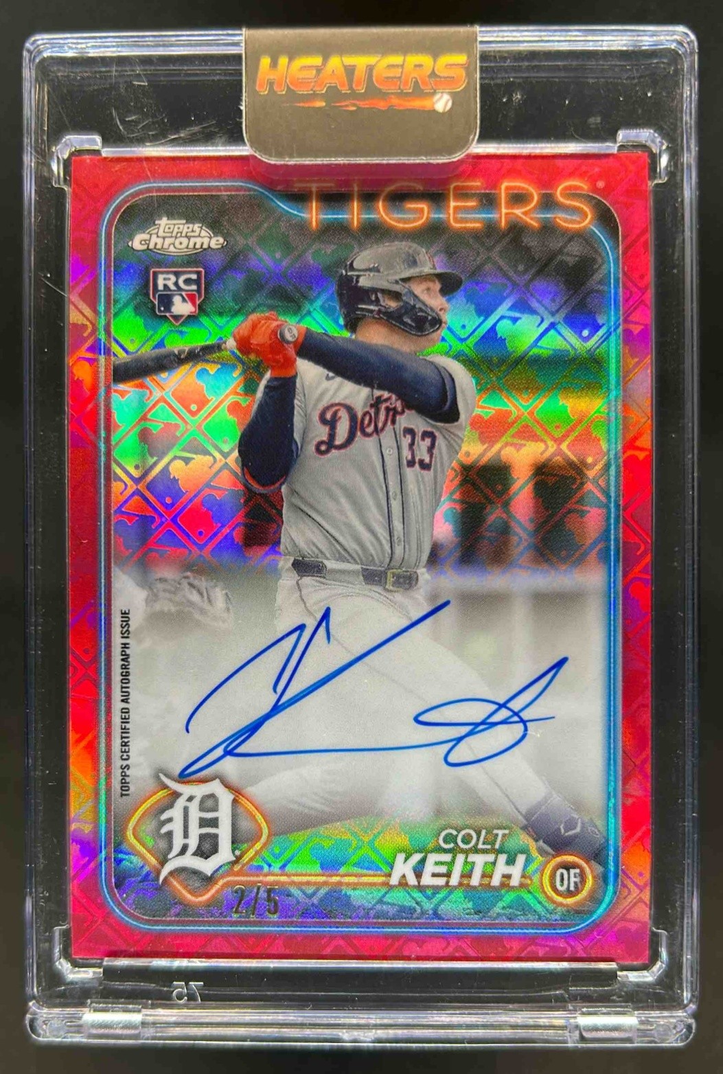 2024 Topps Chrome Logofractor Colt Keith MLB Refractor Auto Red RC #2/5 Tigers