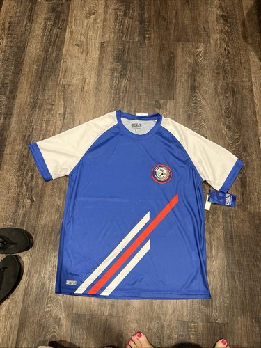 PUERTO RICO FUTBOL JERSEY GAME OF THE WORLD By XCELSIUSACTIVE SIZE L NWT - Picture 7 of 13