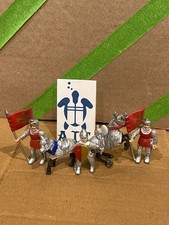 Lot of Safari Ltd Red  Blue Armored Knights and Horses - Medieval PVC Figures