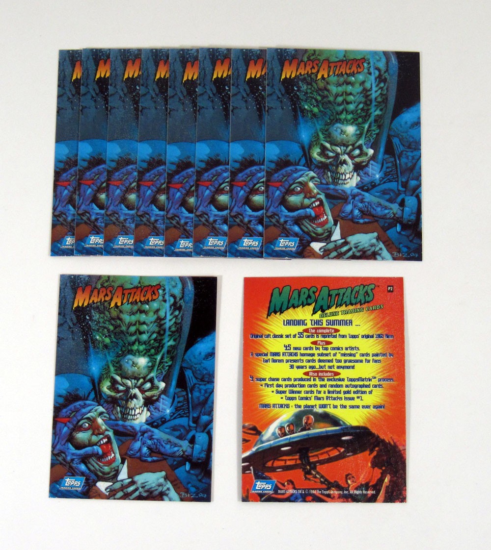 Lot of (10) 1994 Topps Mars Attacks Archives Promo Card (P2) Nm/Mt