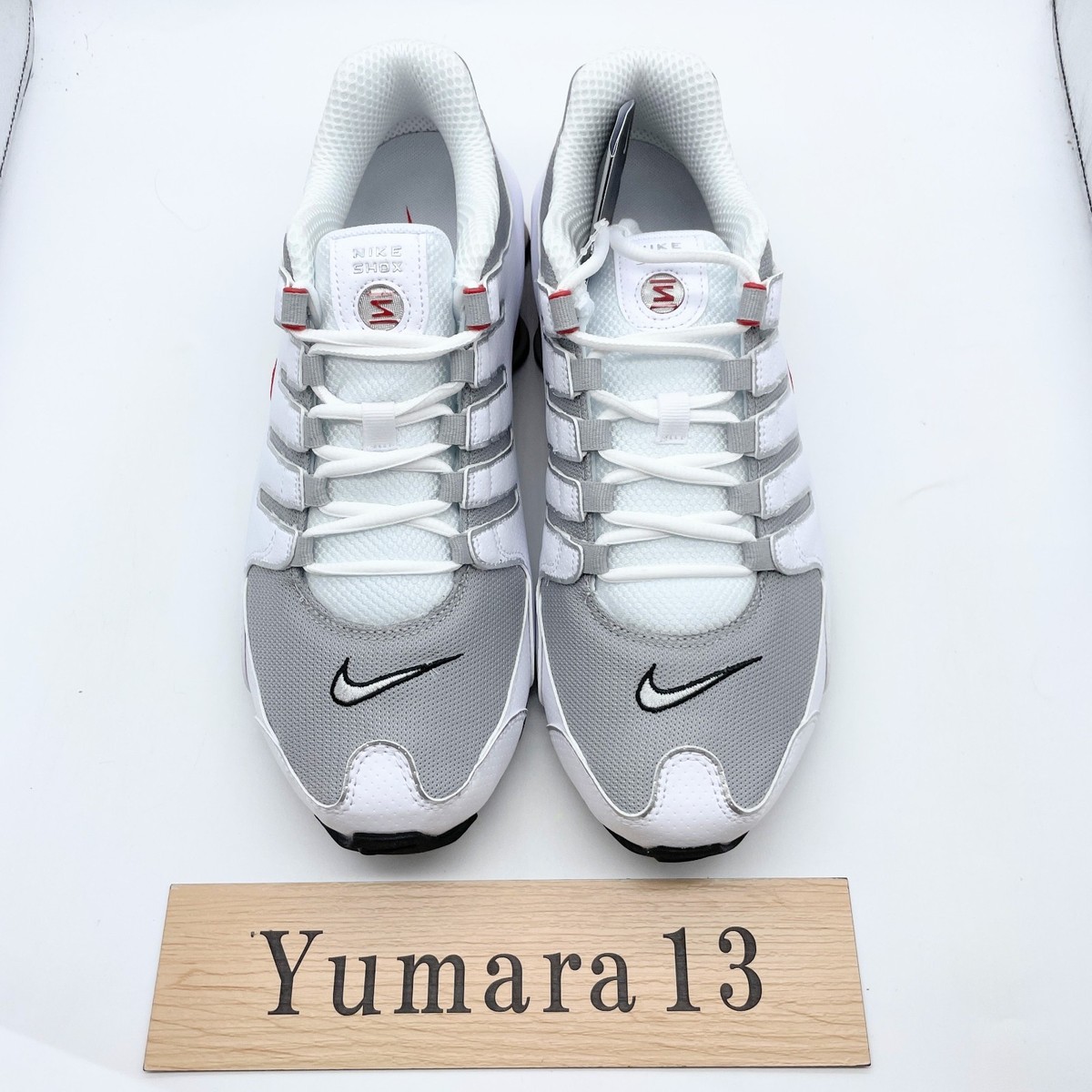 Nike Shox NZ White Sport Red Cool Grey Metallic Silver 378341-104