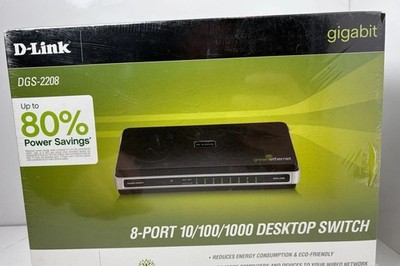 D-Link DGS-2208 8-Port 10/100/1000 Desktop Switch - New / Sealed