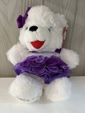 2023 WalMART CHRISTMAS Snowflake TEDDY BEAR White Girl 10” Purple Dress New