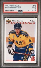 1991-92 Upper Deck Nicklas Lidstrom #26 HOF RC Hall Of Fame Rookie PSA 9