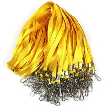 Yellow Lanyards 100 Pcs Lanyard for Id Badges Flat Lanyard with Badge Clip wi...