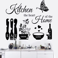 Kitchen Wall Stickers - The Heart of The Home Quotes Decals, Vinyl Wall Sign ...