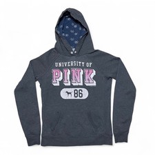 Y2K Victoria  s Secret PINK University of PINK 86 Gray Hoodie Size Medium