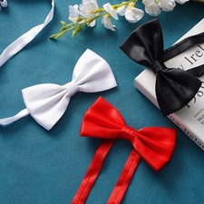 Bowtie Mens Adjustable Formal Wedding Party Necktie Bow Tie Solid Color Tuxedo