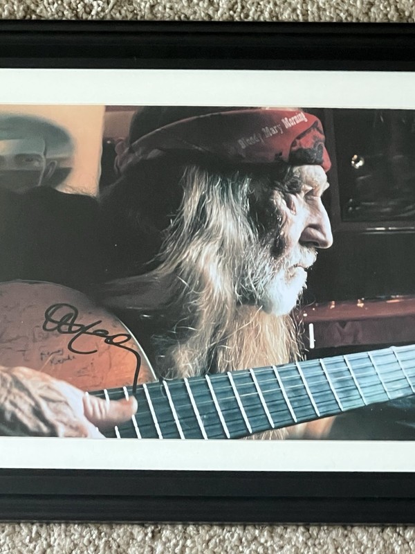 WILLIE NELSON Autographed 8 X 11.5 Signed Photo Framed Country Legend