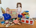 DDR Toy Set: Play Figure Dump Truck Tin Stove Quartett Board Game Dish