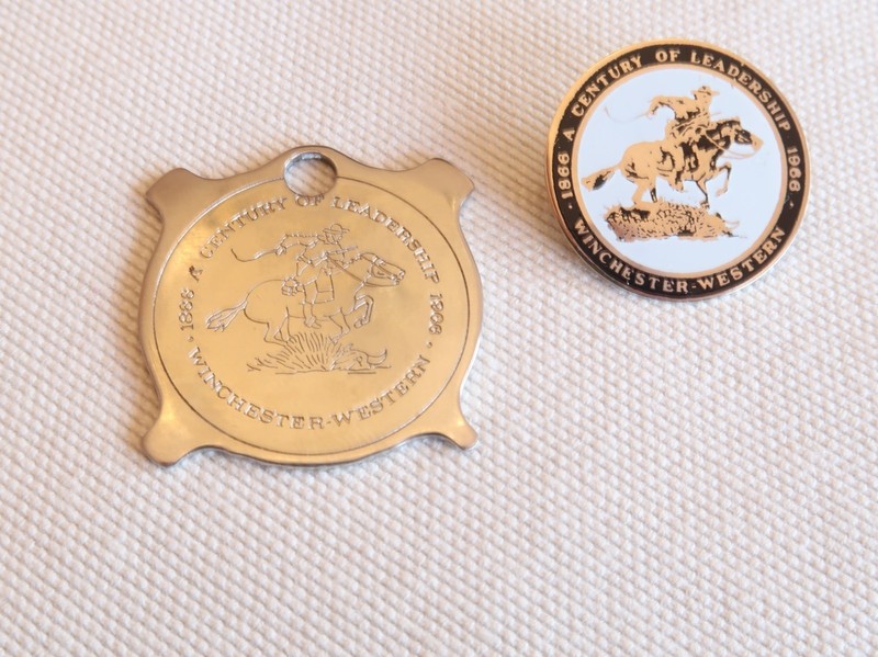 1866 - 1966 Winchester Century of Leadership Pin & Screwdriver+ an  AA Hat Pin