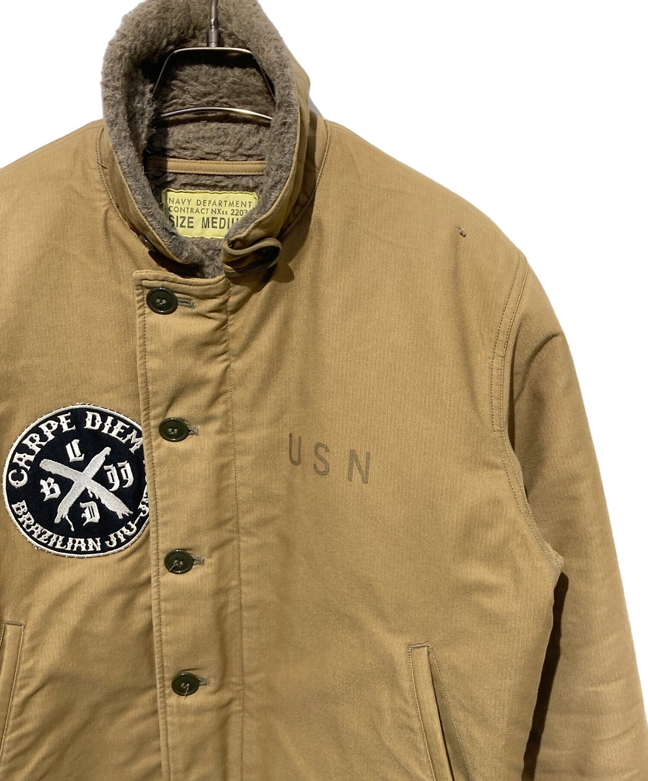 Buzz Rickson Patch N-1 Deck Jacket Beige Mens Siz… - image 19
