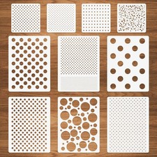 Dots Stencils, 10 Pcs Mixed Media Assorted Size Polka Dot Stencils Repeating