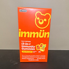 Ü Snacks immün 13-in-1 Immune Support Gummies Sour Pineapple 25ct Exp 10/2027