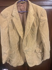 VINTAGE Corduroy Men's Blazer Tan Jacket College Hall Size L48