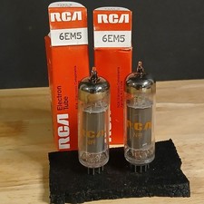 2 x 1970 RCA 6EM5 Audio Tubes NOS NIB